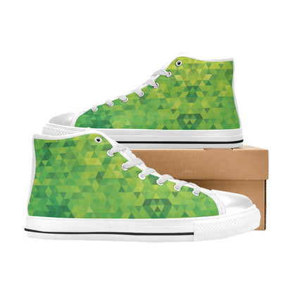 Geometric Print Design LKS402 High Top Women's White Shoes