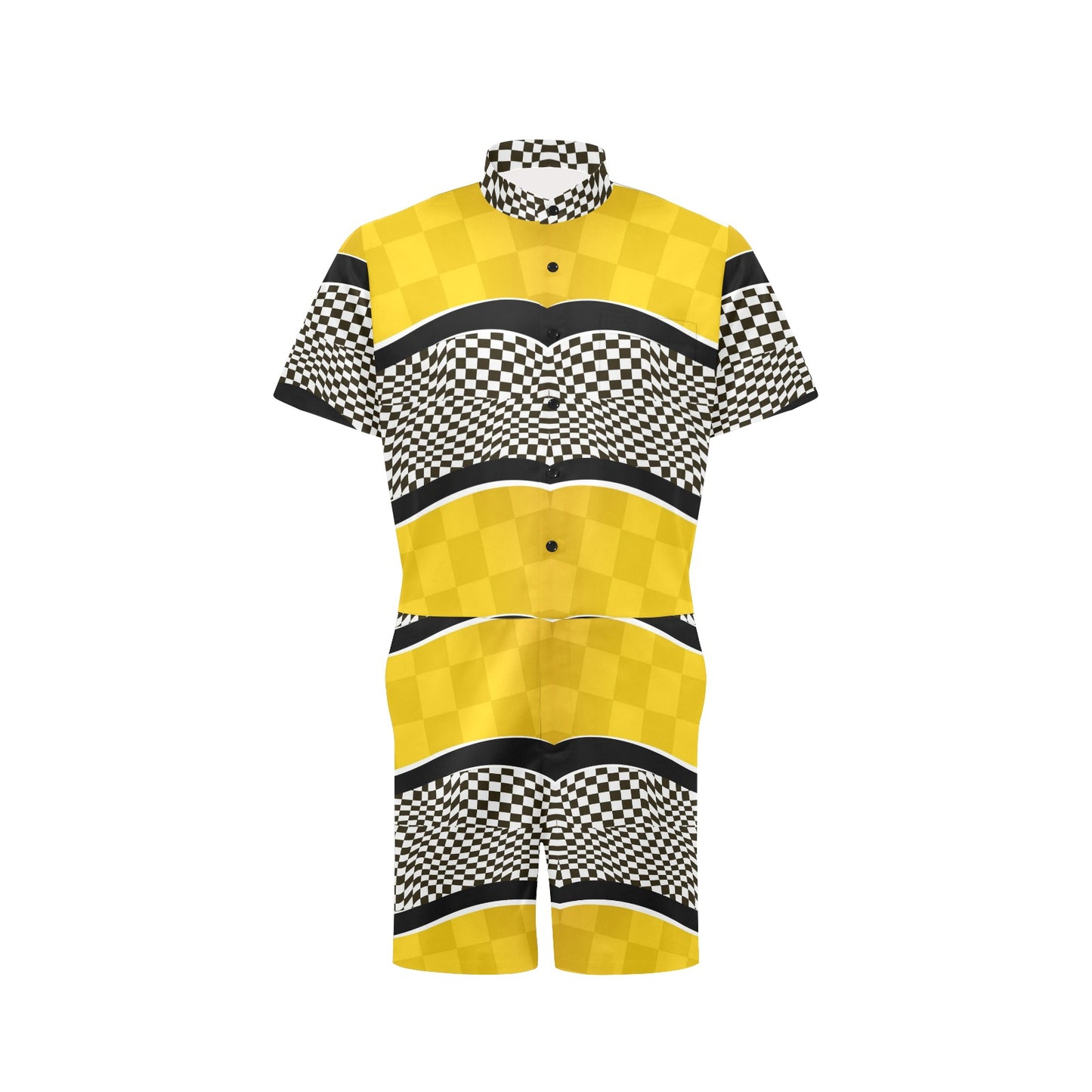 Checkered Pattern Print Design 02 Men's Romper