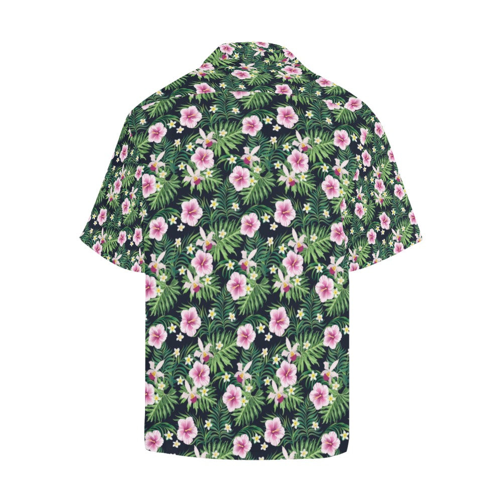 Hibiscus Tropical Print Design LKS309 Men's Hawaiian Shirt