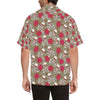 Skull Bone Rose Print Design LKS303 Men's Hawaiian Shirt