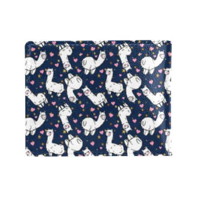 Alpaca Heart Star Design Themed Print Men's ID Card Wallet