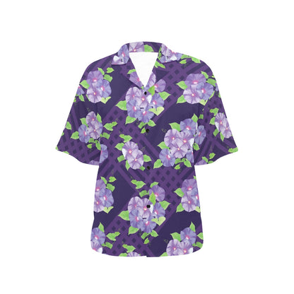 Morning Glory Pattern Print Design MG03 Women's Hawaiian Shirt