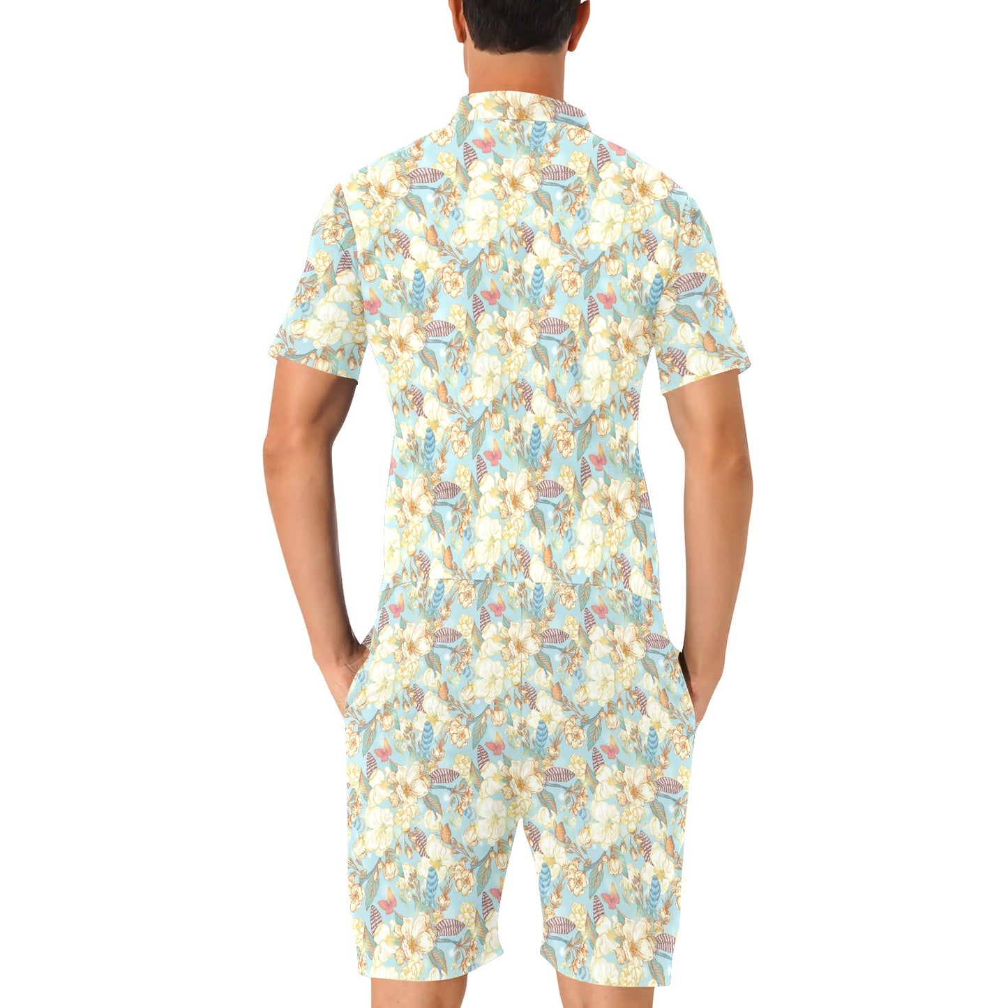 Summer Floral Print Design LKS302 Men's Romper