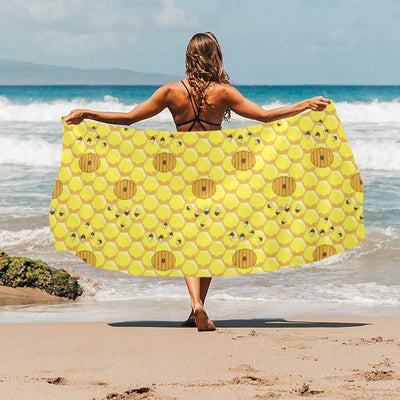 Honey Bee Print Design LKS303 Beach Towel 32" x 71"