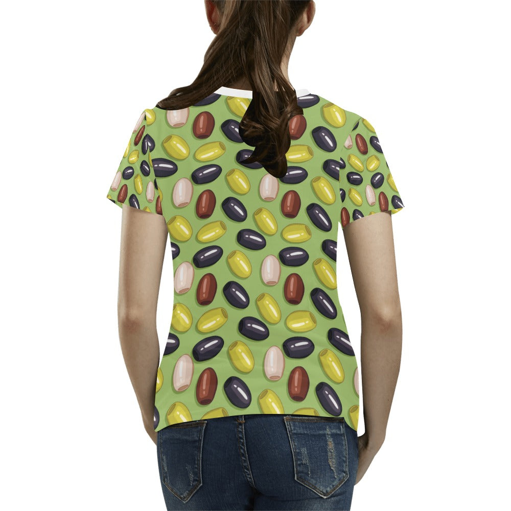 Olive Print Design LKS301 Women's  T-shirt
