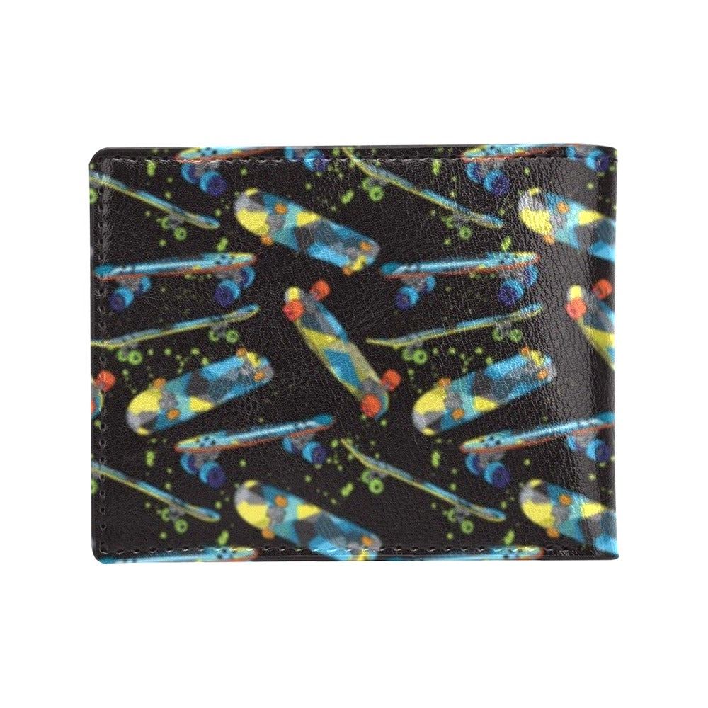 Skateboard Print Design LKS305 Men's ID Card Wallet