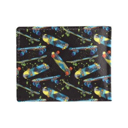 Skateboard Print Design LKS305 Men's ID Card Wallet
