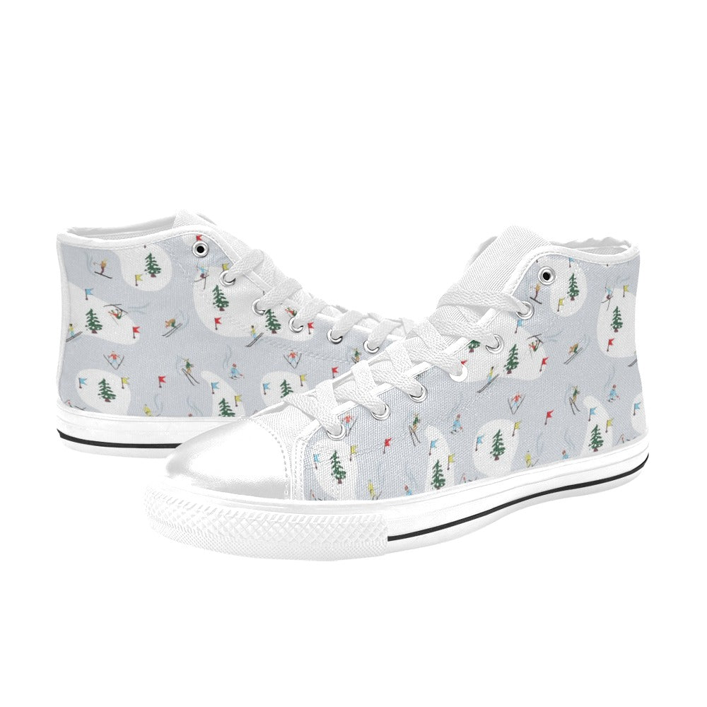 Ski Print Design LKS305 High Top Women's White Shoes