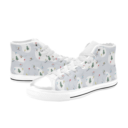 Ski Print Design LKS305 High Top Women's White Shoes
