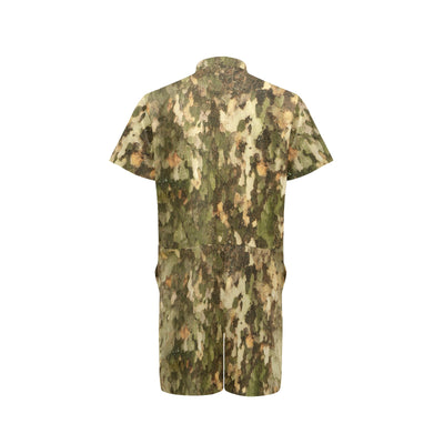 Camo Realistic Tree Texture Print Men's Romper