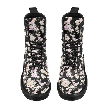 Orchid White Pattern Print Design OR03 Women's Boots