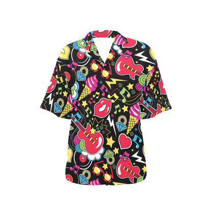 Pop Art Pattern Print Design A04 Women's Hawaiian Shirt