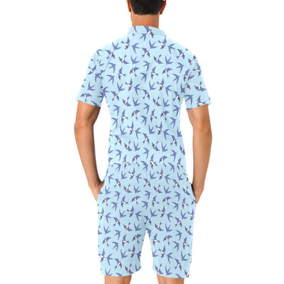 Swallow Bird Pattern Print Design 06 Men's Romper