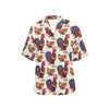 Rooster Pattern Print Design A03 Women's Hawaiian Shirt