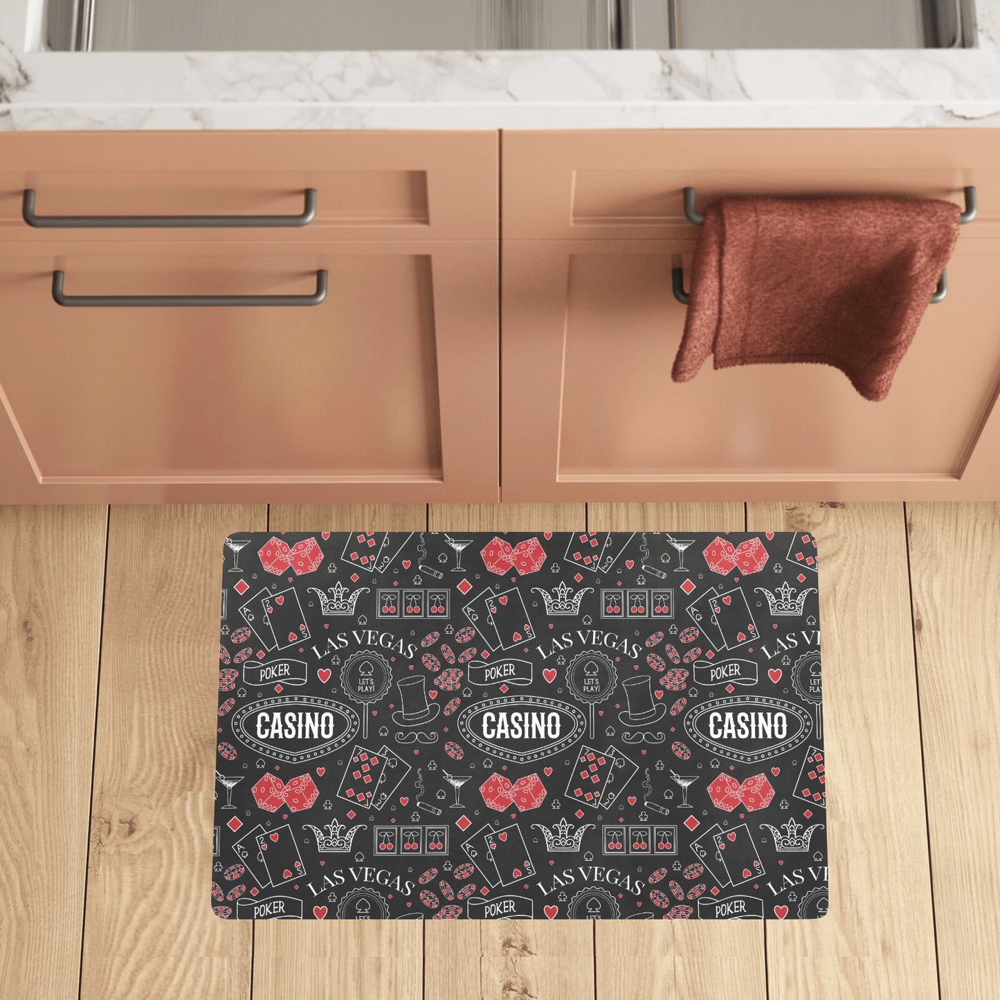 Casino Pattern Print Design 04 Kitchen Mat