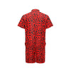 Leopard Red Skin Print Men's Romper