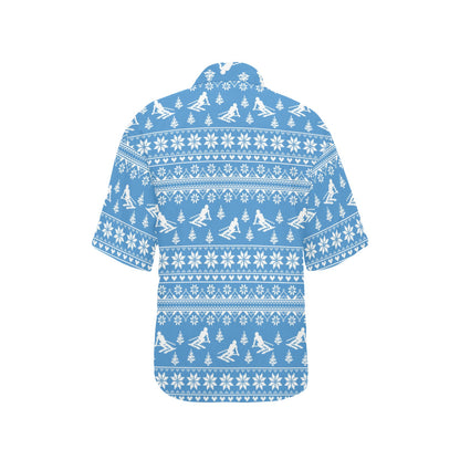 Ski Knit Pattern Print Design LKS302 Women's Hawaiian Shirt