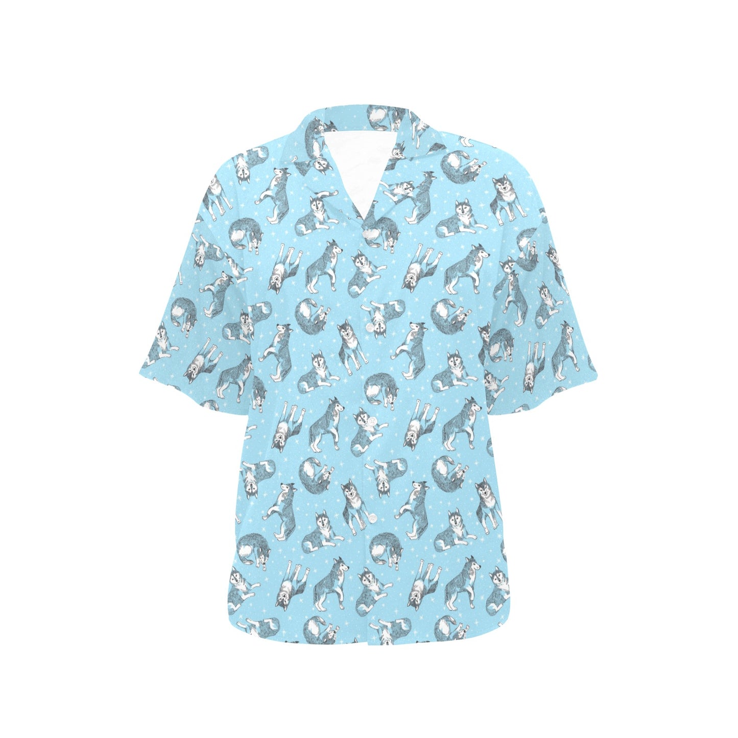 Wolf Design Print Pattern Women's Hawaiian Shirt