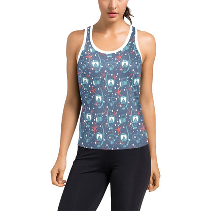 Scuba Equipment Print Design LKS302 Women's Racerback Tank Top