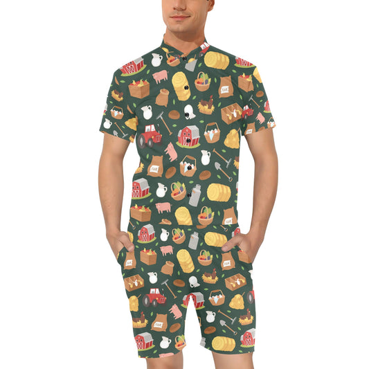 Agricultural Farm Print Design 02 Men's Romper
