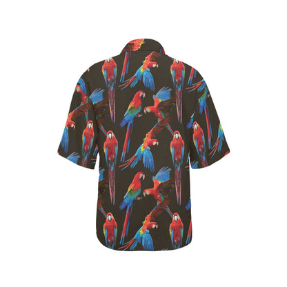 Macaw Pattern Print Design 04 Women's Hawaiian Shirt