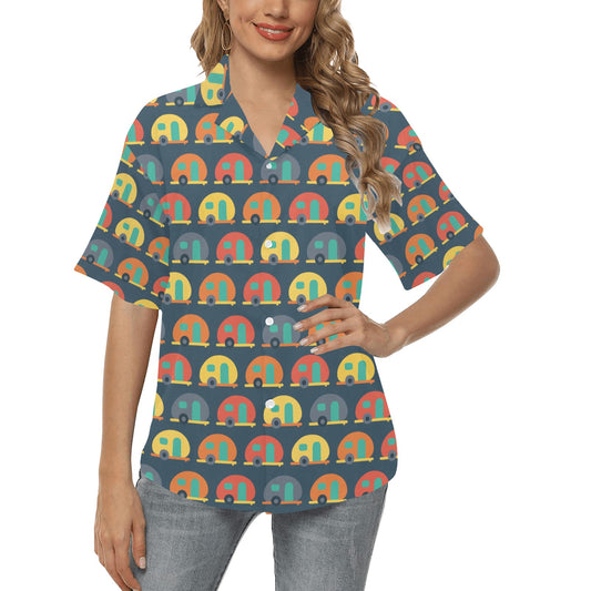 Camper Pattern Print Design 02 Women's Hawaiian Shirt
