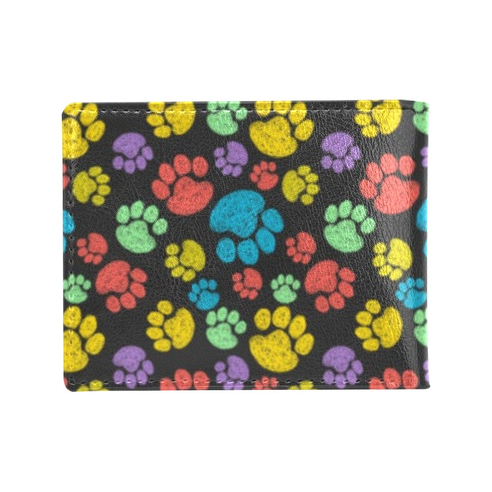 Paw Colorful Print Men's ID Card Wallet