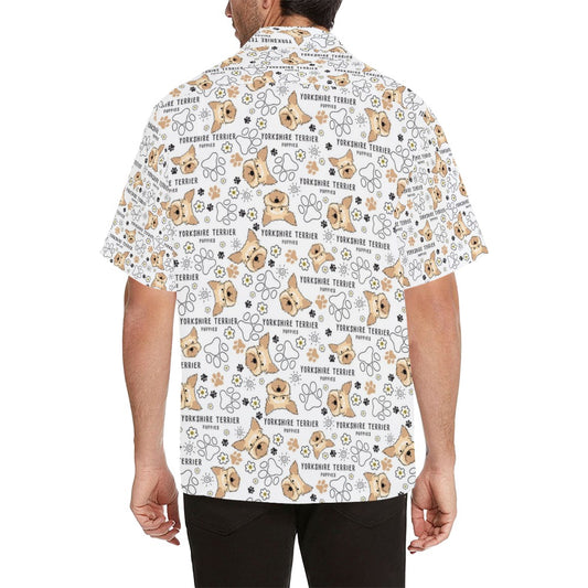Yorkshire Terriers Print Design LKS308 Men's Hawaiian Shirt