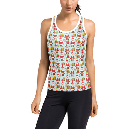 Santa Christmas Themed Print Design LKS303 Women's Racerback Tank Top