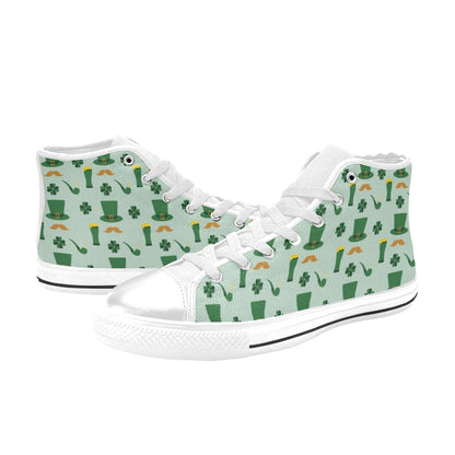 St Patricks Day Print Design LKS304 High Top Women's White Shoes