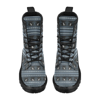 Wolf Tree of Life Knit Design Print Women's Boots