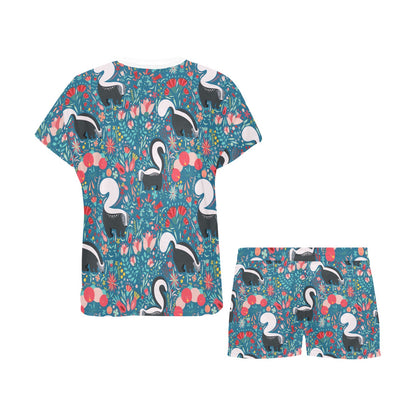 Skunk Print Design LKS302 Women's Short Pajama Set