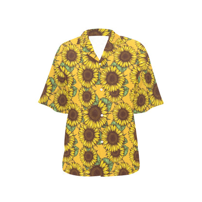 Sunflower Pattern Print Design SF04 Women's Hawaiian Shirt