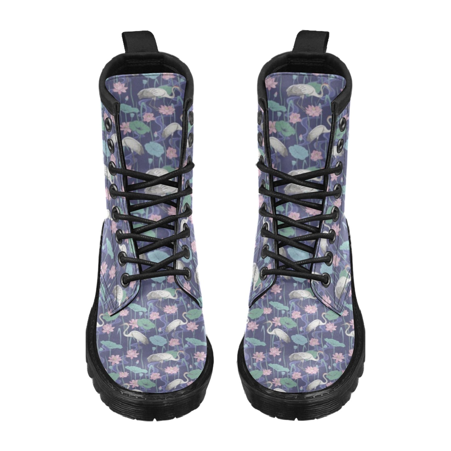 Water Lily Print Design LKS306 Women's Boots
