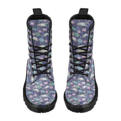 Water Lily Print Design LKS306 Women's Boots