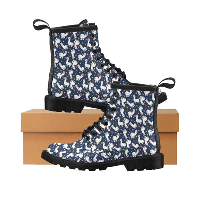 Alpaca Heart Star Design Themed Print Women's Boots