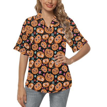 Halloween Print Design LKS402 Women's Hawaiian Shirt