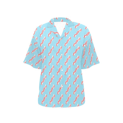 Bacon Pattern Print Design 03 Women's Hawaiian Shirt