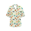 Chicken Pattern Print Design 07 Women's Hawaiian Shirt