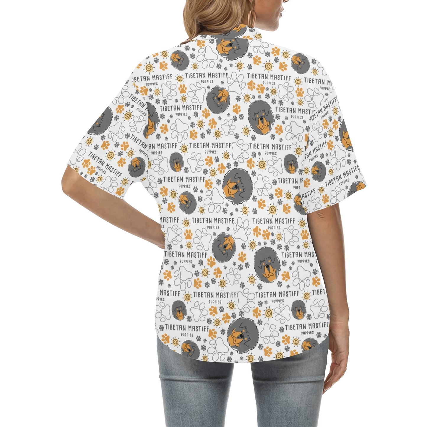 Tibetan Mastiffs Print Design LKS302 Women's Hawaiian Shirt