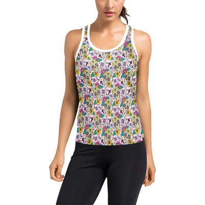 Sugar Skull Print Design LKS307 Women's Racerback Tank Top