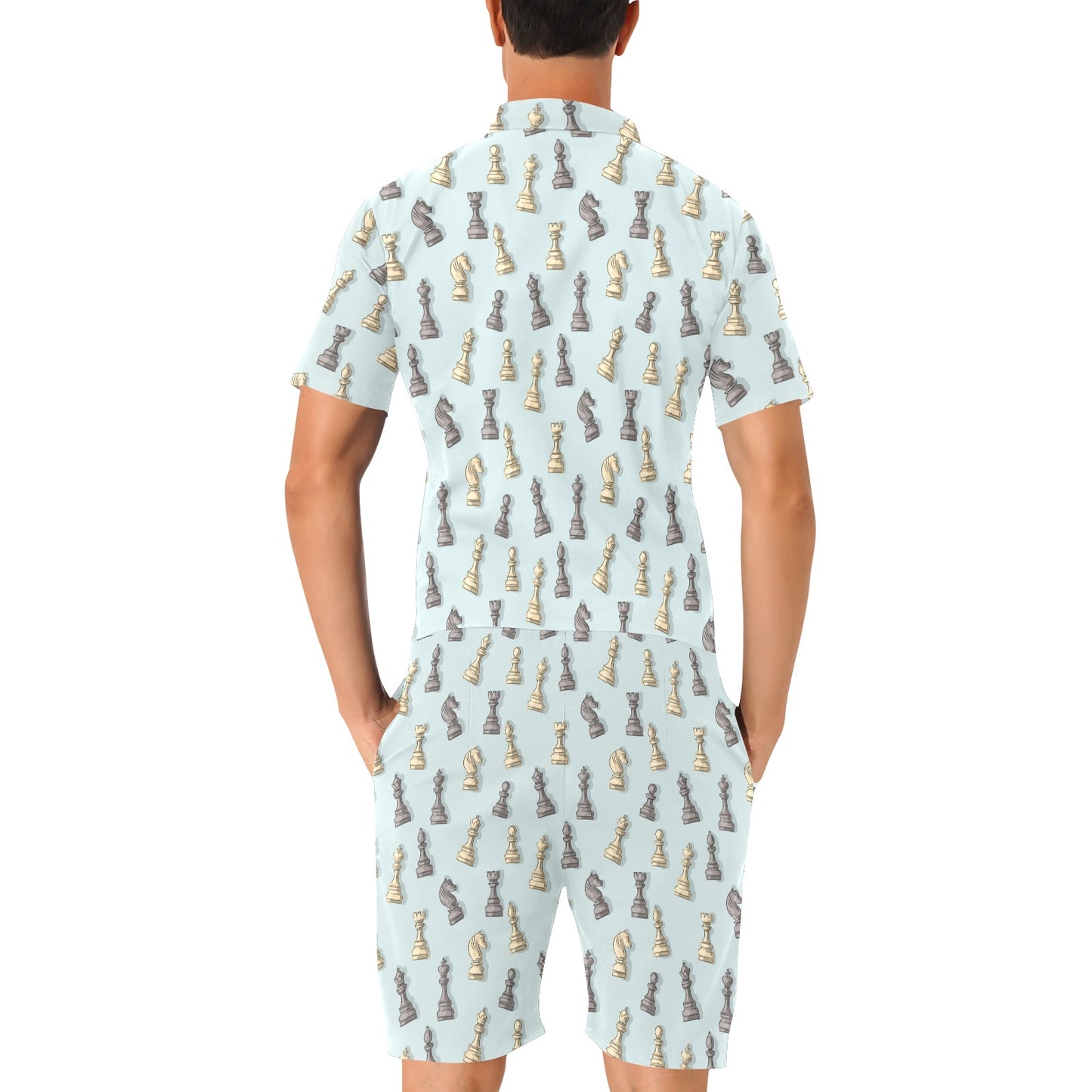Chess Pattern Print Design 02 Men's Romper