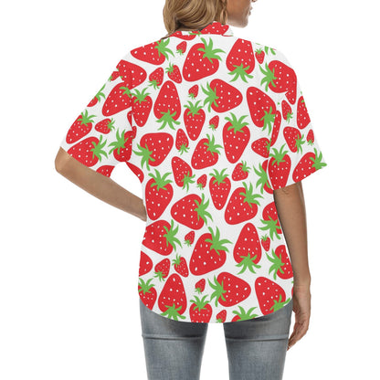 Strawberry Pattern Print Design SB01 Women's Hawaiian Shirt