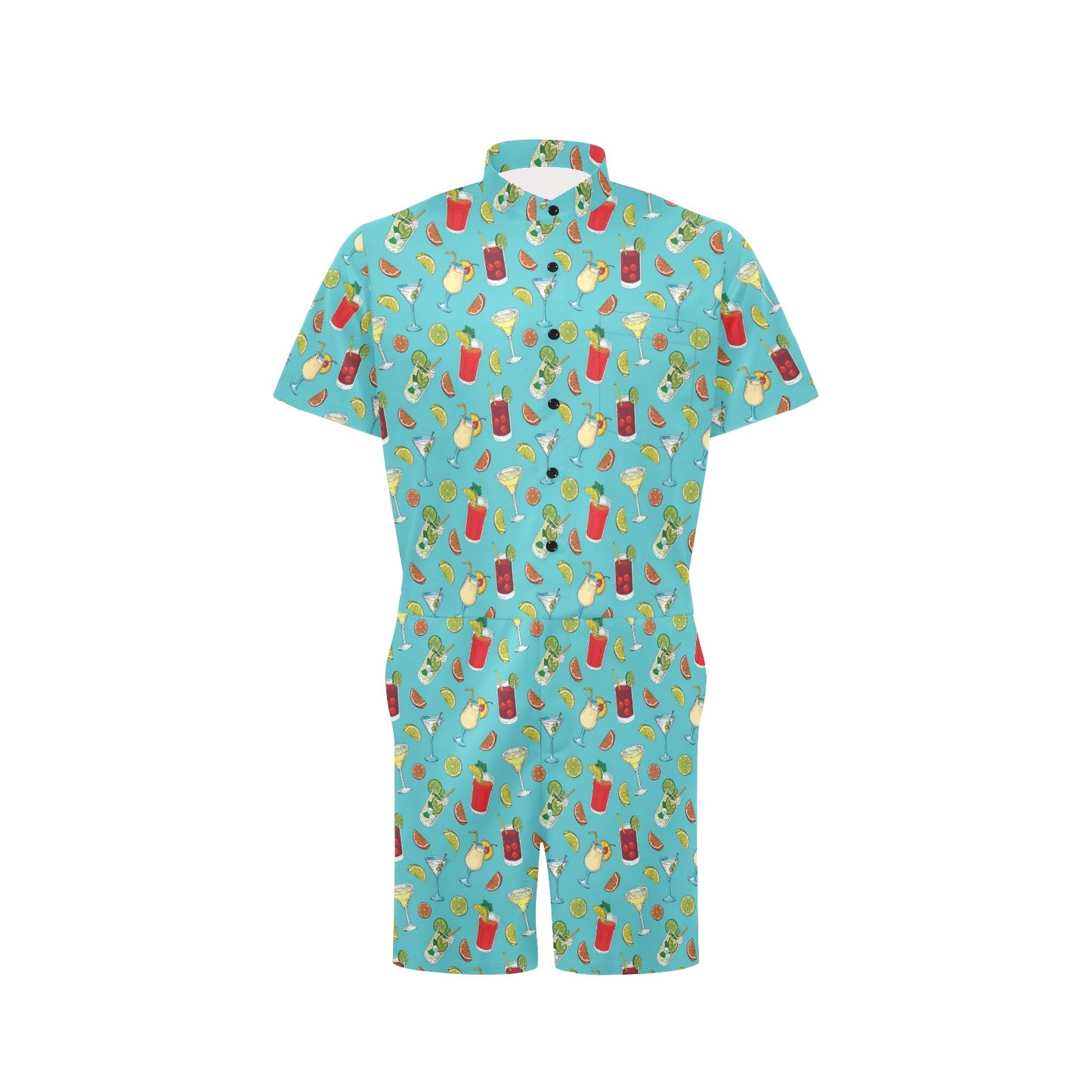 Cocktail Pattern Print Design 05 Men's Romper