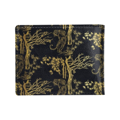 Tiger Gold Print Design LKS307 Men's ID Card Wallet