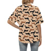 Dachshund Pattern Print Design 011 Women's Hawaiian Shirt