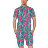 Red Hibiscus Pattern Print Design HB017 Men's Romper