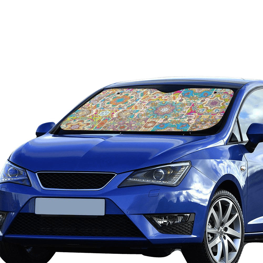 Patchwork Print Design LKS402 Car front Windshield Sun Shade