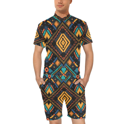 Kente Pattern Print Design 05 Men's Romper