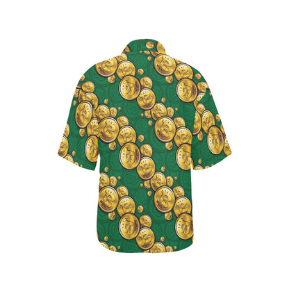 Bitcoin Pattern Print Design DO02 Women's Hawaiian Shirt